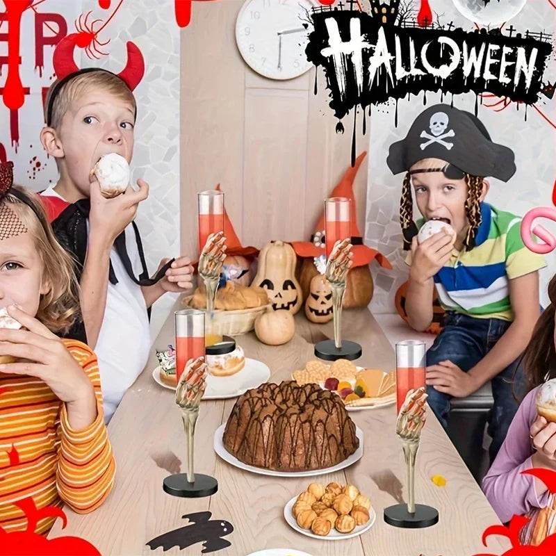 Halloween Horror Skull Arm Wine Glass Halloween Party Haunted House Party Prop Decor Plastic Champagne Flute Design Wine Glasses
