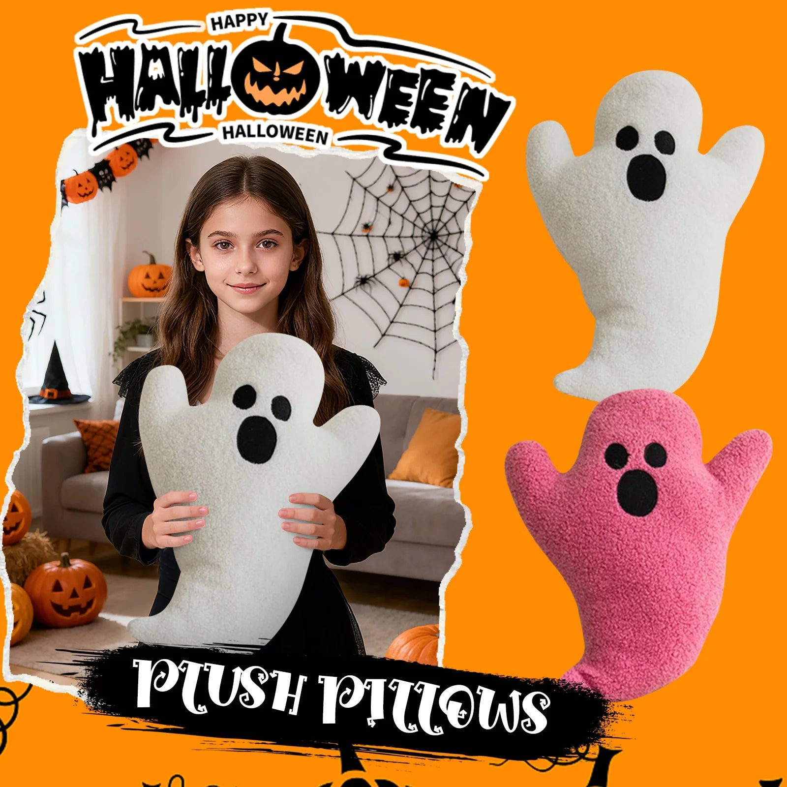 Halloween Pillows Cartoon Dolls Plush Toys Figurines Hanging Ornaments Cloth Dolls Nap Pillows Cushions Halloweeen Decorations
