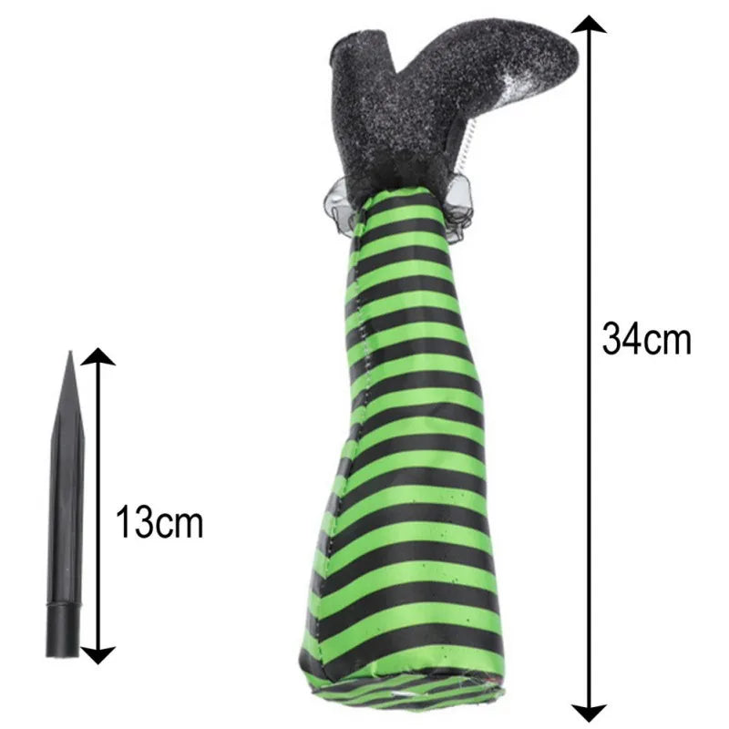2pcs Halloween Evil Witch Legs Props Upside Down Wizard Feet with Boot Stake Ornament Decoration for Front Yard Lawn 2024